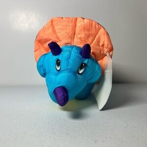 House of Lloyd Squeezosaurus Dino Parachute Plush Stuffed Animal Blue 1994 Tags